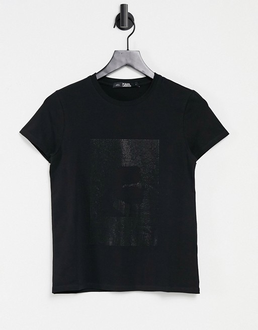 Karl Lagerfeld Kameo Sparkle T-shirt in black