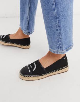 black slip on espadrilles