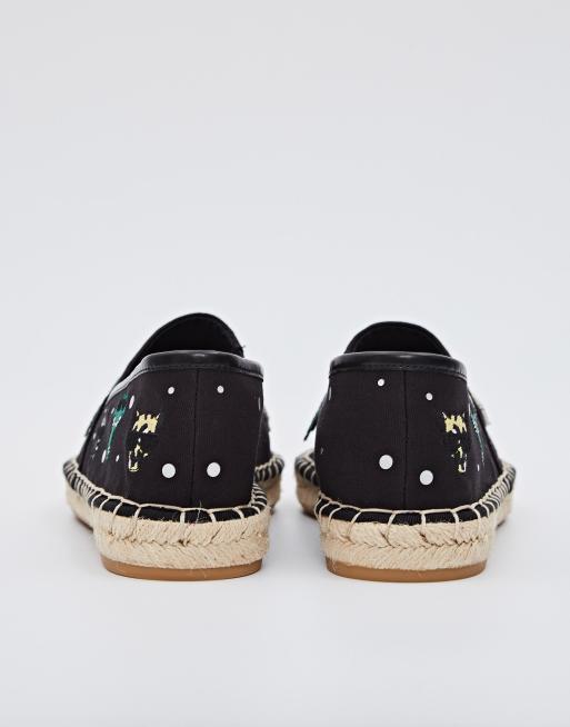 Karl Lagerfeld - Kamini Karnimal - Espadrilles met badge van canvas in zwart , 2 van 4