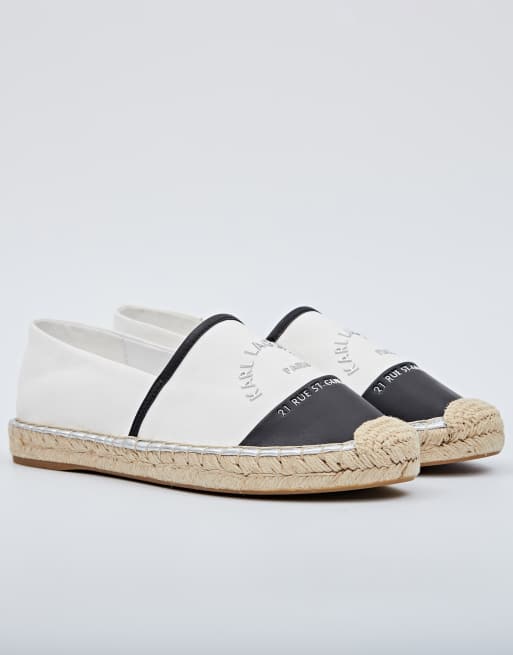 Karl Lagerfeld - Kamini Maison - Espadrilles van canvas met logo in wit 