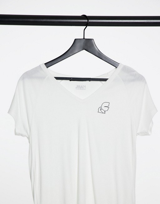 Karl Lagerfeld Karl Head scoop neck t-shirt in white