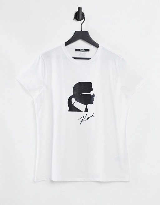 Karl Lagerfeld Karl Ikonik head logo t-shirt in white