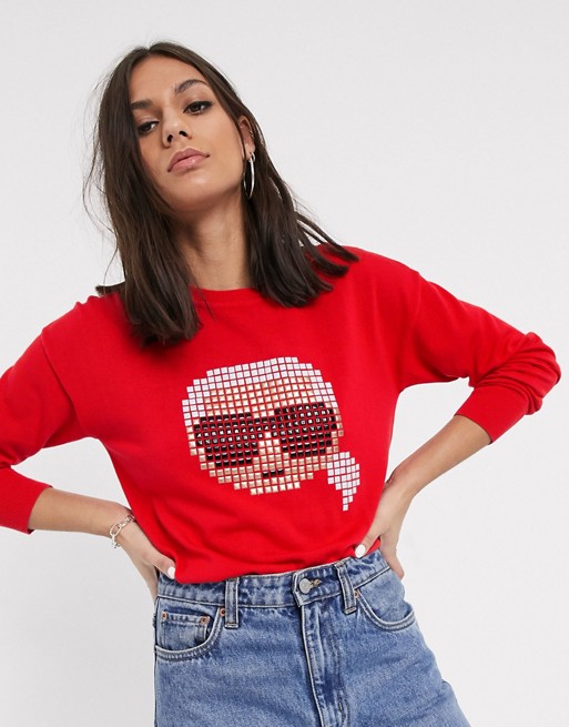 Karl Lagerfeld karl pixel sweater in red