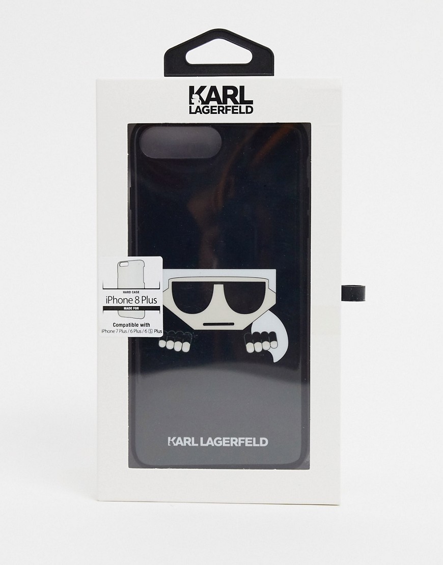 Karl Lagerfeld – Karl – Svart fodral för iPhone 8 med grafisk logga