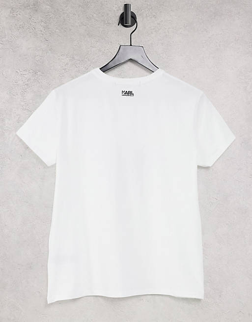 Karl Lagerfeld Kocktail logo t-shirt in white
