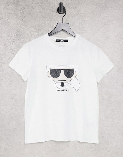 Karl Lagerfeld Kocktail logo short sleeved t-shirt in white