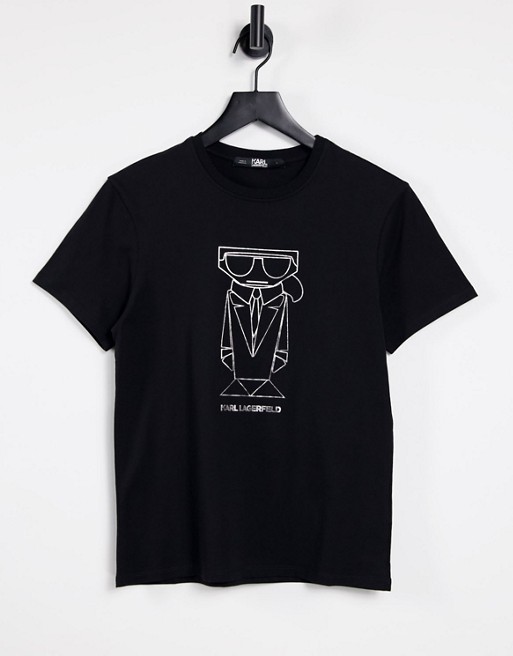 Karl Lagerfeld Kocktail Oversized T-Shirt in Black