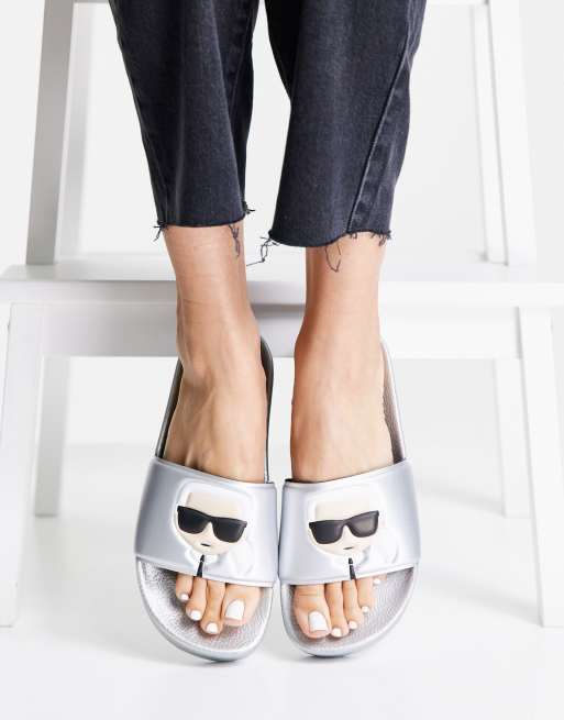 Karl lagerfeld slide sandals hot sale