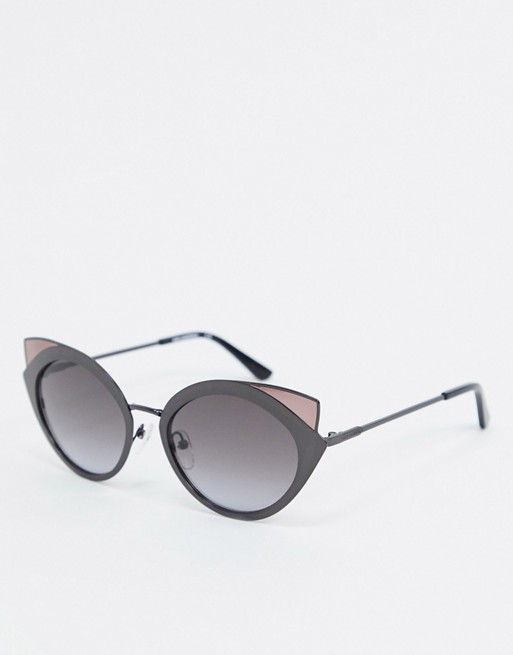 Karl Lagerfeld Kreative round sunglasses in gunmetal