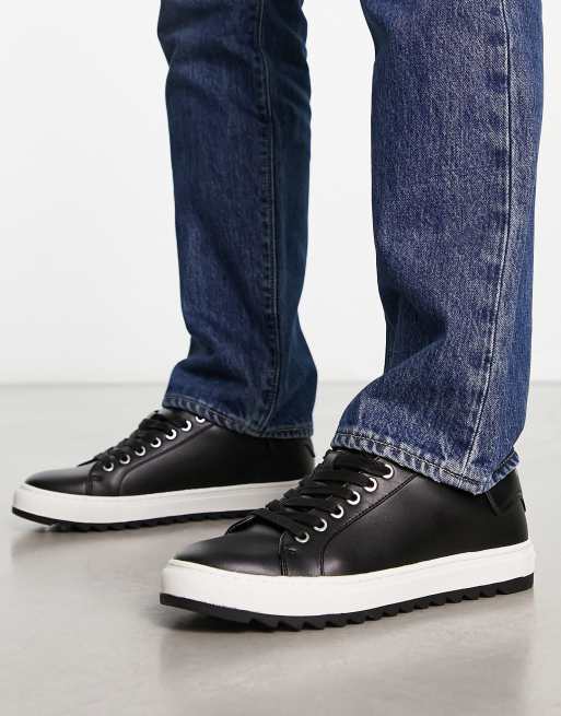 Mens black sneakers with clearance black soles