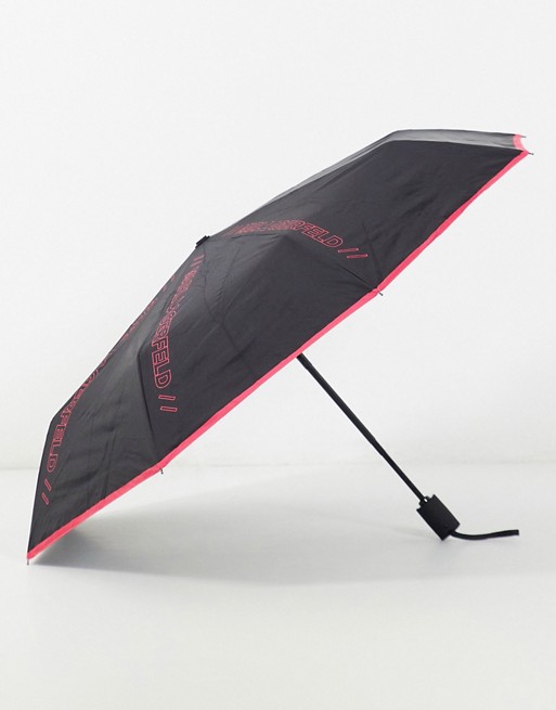 Karl Lagerfeld logo detail umbrella in pink