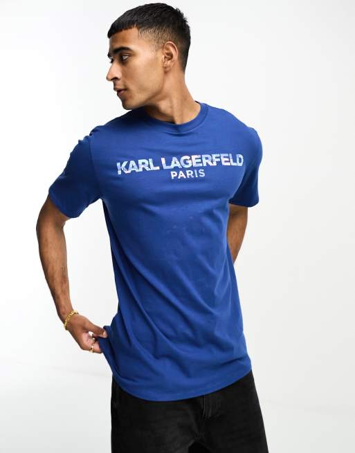 Karl Lagerfeld logo T-shirt in blue