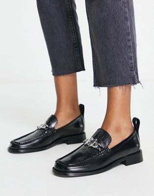 Karl Lagerfeld Mokassino II chain loafers in black leather