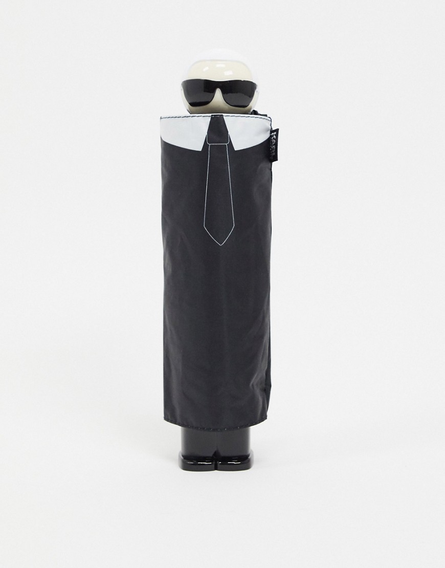 Karl Lagerfeld - Paraplu met 'K/ikonik karl'-print-Zwart