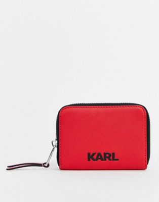 Karl Lagerfeld - Portemonnee met rits en logo-Rood