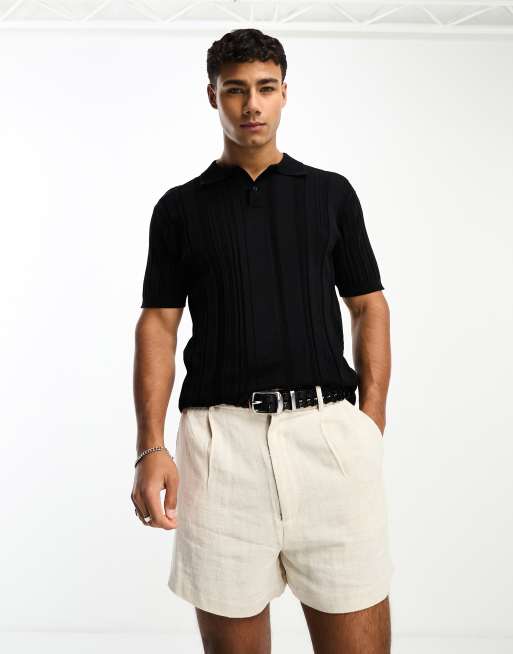 Karl Lagerfeld rib polo in black ASOS