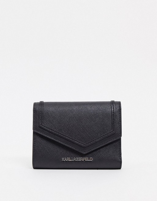 Karl Lagerfeld Rocky minimal logo wallet in black