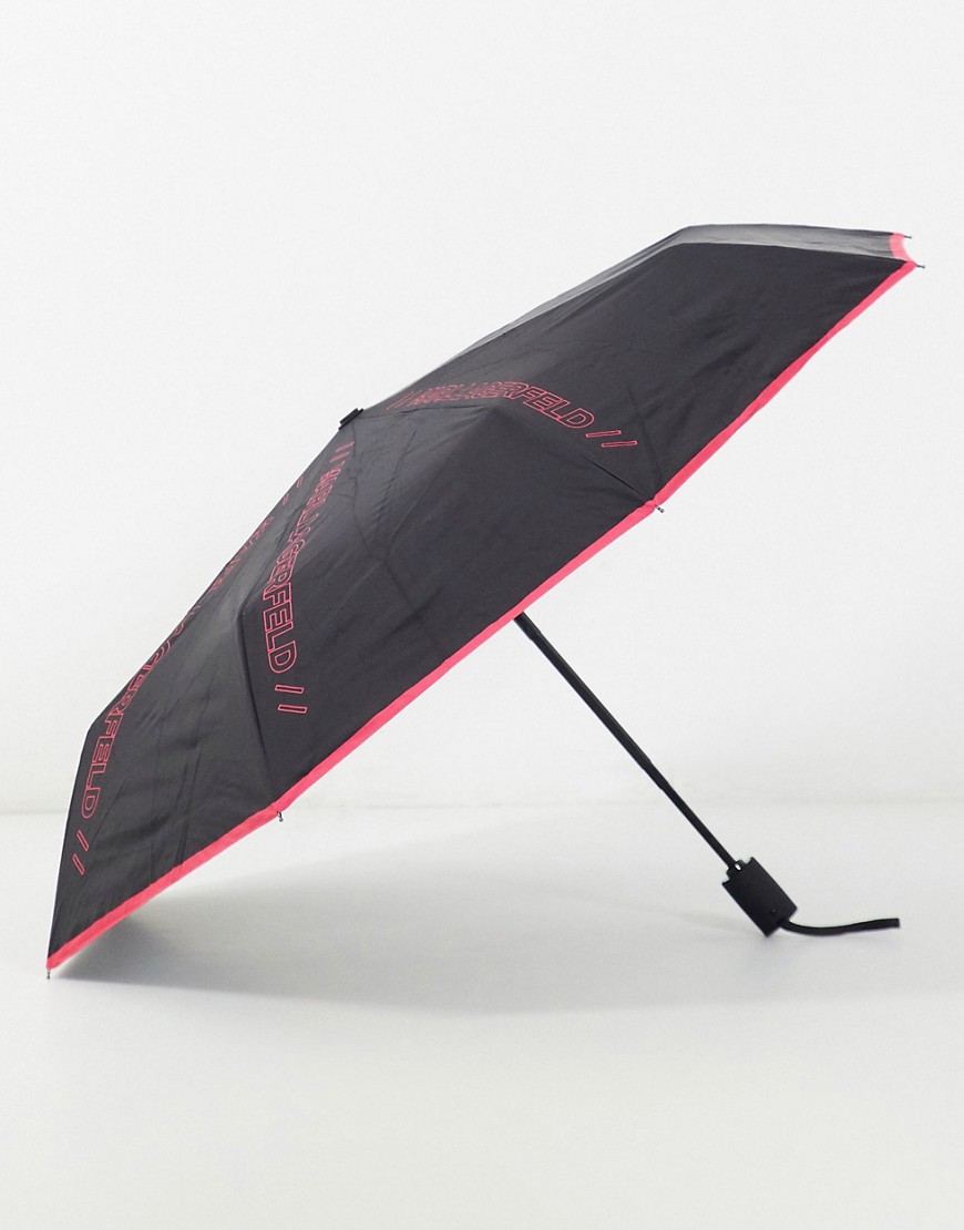 Karl Lagerfeld – Rosa paraply med logga