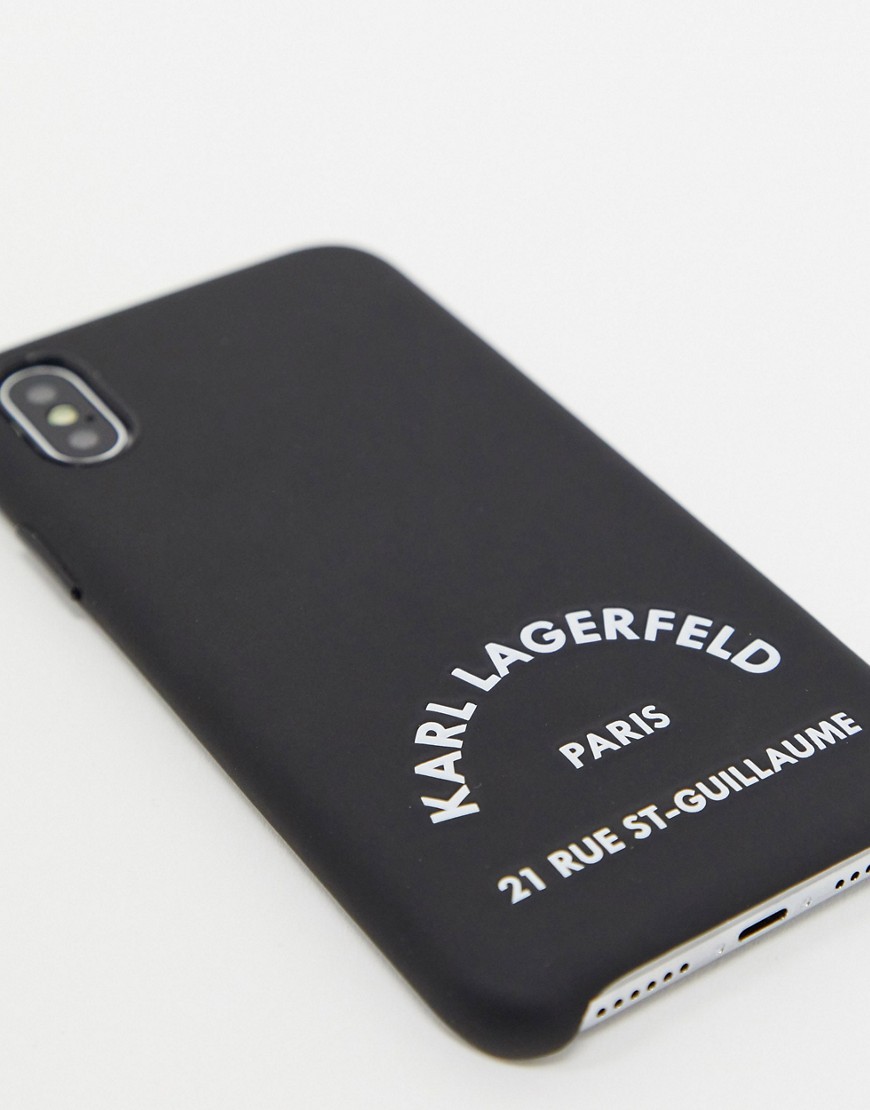 Karl Lagerfeld rue st guillaume logo Iphone case xs-Black