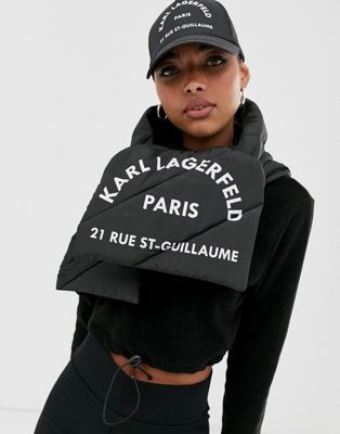 Karl Lagerfeld rue st guillaume vatteret tørklæde-Sort