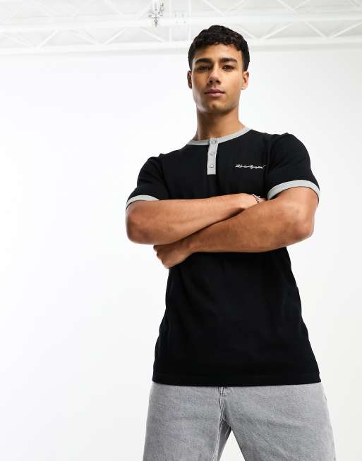 Karl Lagerfeld t-shirt in black with contrast trim