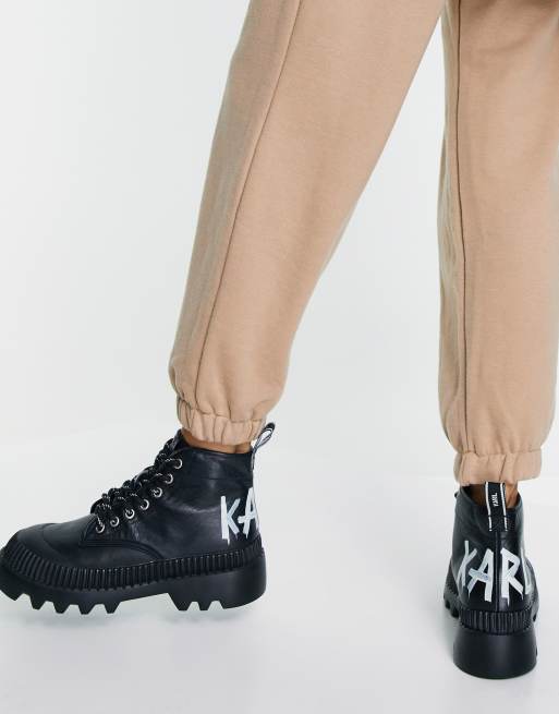 Karl Lagerfeld Trekka II Bottines montantes lacets Noir ASOS