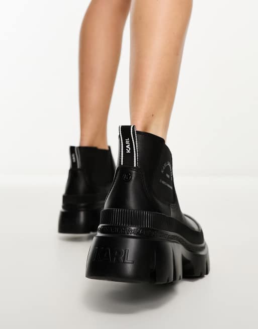 Karl Lagerfeld Trekka Max Bottines courtes style gore Noir