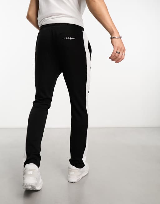 Karl Lagerfeld trucker pants in black and white