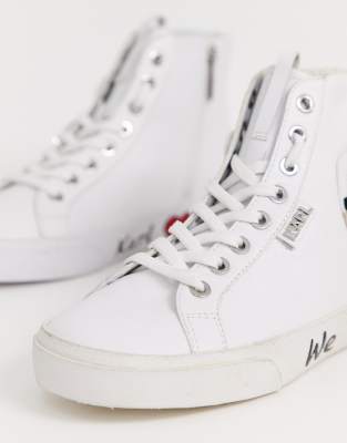 white leather high tops