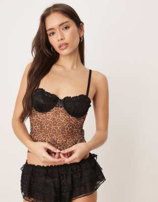 Kat The Label Alix Lace Cup Detail Cami Top In Black