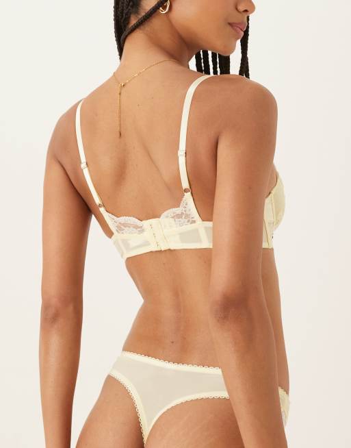 Kat The Label Arabella lace thong in limoncello, 4 of 4