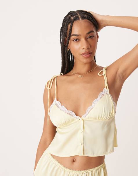 Kat The Label Arabella satin camisole in limoncello