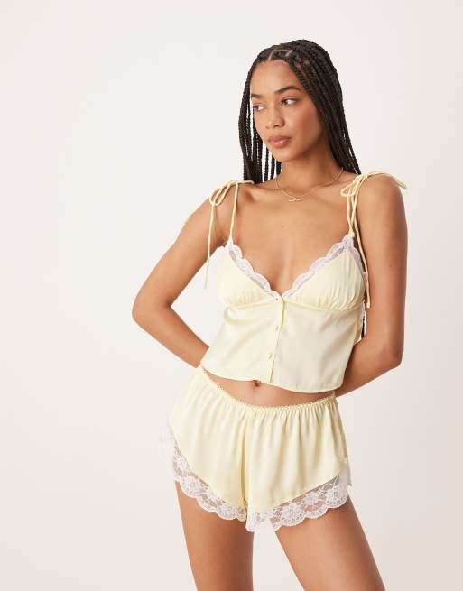 Kat The Label Arabella satin camisole in limoncello, 2 of 4