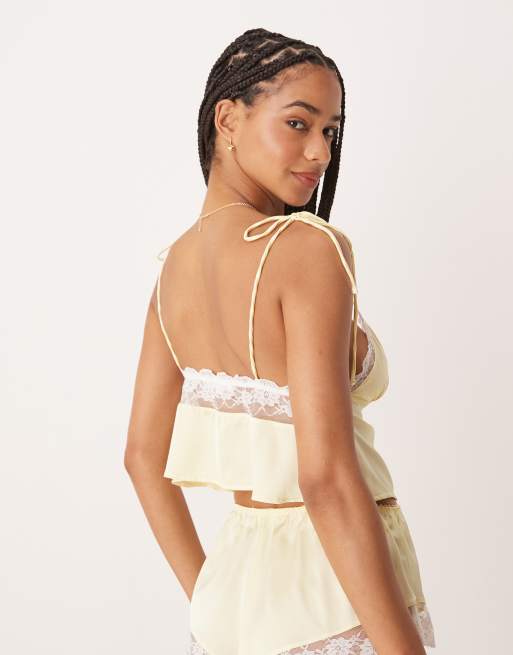 Kat The Label Arabella satin camisole in limoncello, 3 of 4