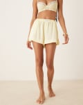 [Kat The Label] Kat The Label Baxter satin boxer shorts in limoncello-Yellow XS Limoncello