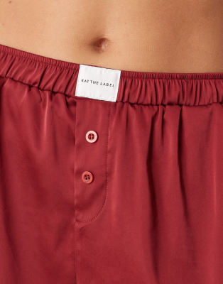 Kat The Label Baxter Satin Boxer Shorts In Pink