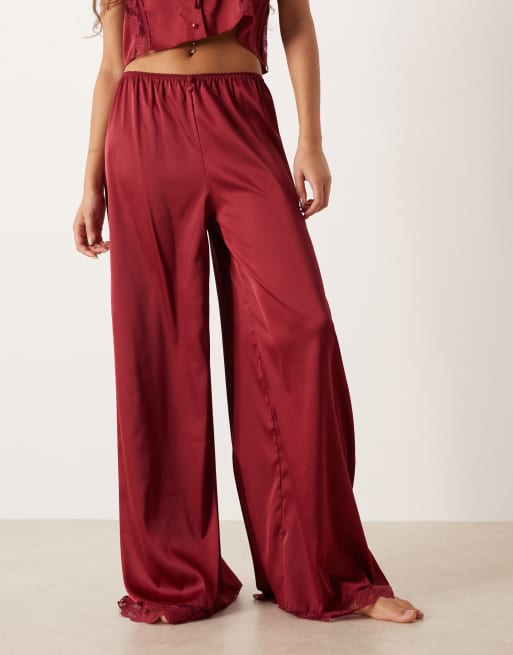 Kat The Label Cindy mix and match wide leg pants in rhubarb red, 5 of 5