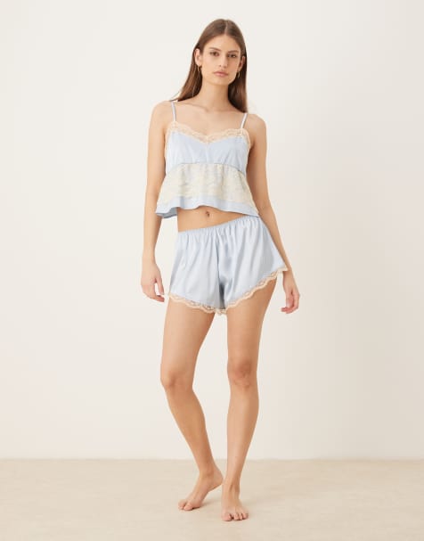 Kat The Label Frida nightwear set in ice blue - view 1