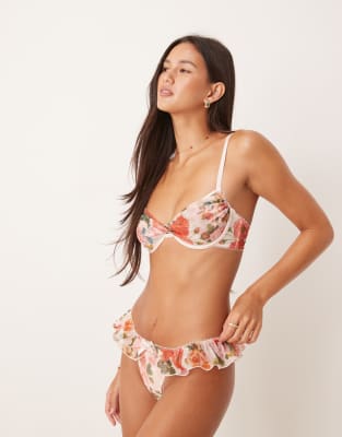 Kat The Label Isla Frill Detail Thong In Multi