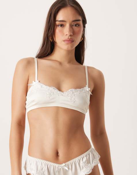 Kat The Label Jean bridal soft bralette in antique white - view 1