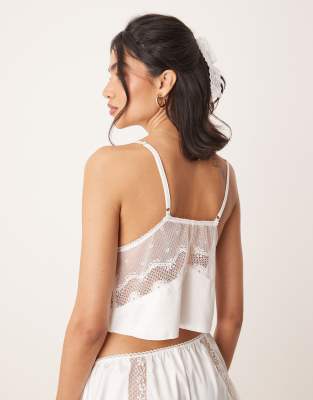 Kat The Label Lucille Lace Inset Tie Front Camisole