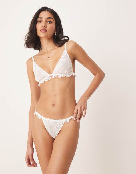 Kat The Label Maisey lace thong in white