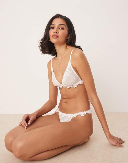 Kat The Label Maisey lace thong in white, 4 of 4