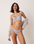[Kat The Label] Kat The Label Rosie lingerie thong in sky blue M Sky blue