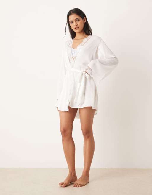 Kat The Label Sidney robe in ivory | ASOS