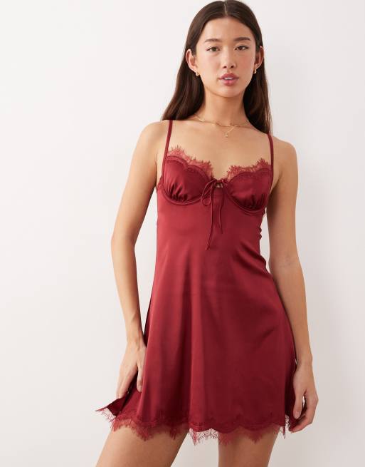 Kat The Label Sorrento dress in rhubarb red, 3 of 4