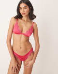 [Kat The Label] Kat The Label Sorrento lingerie thong in hot pink M Hot pink