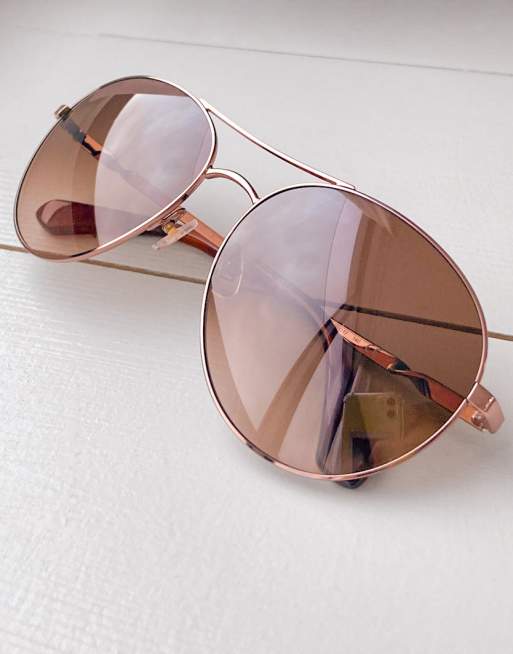 Kate Spade aviator sunglasses in gold | ASOS