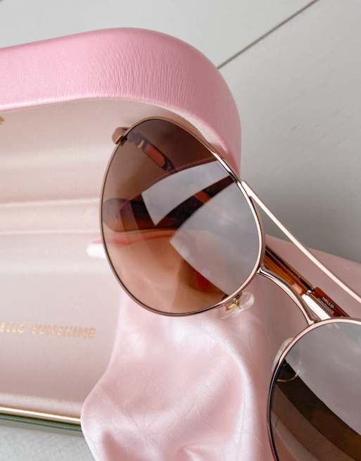 Kate spade aviator discount sunglasses rose gold