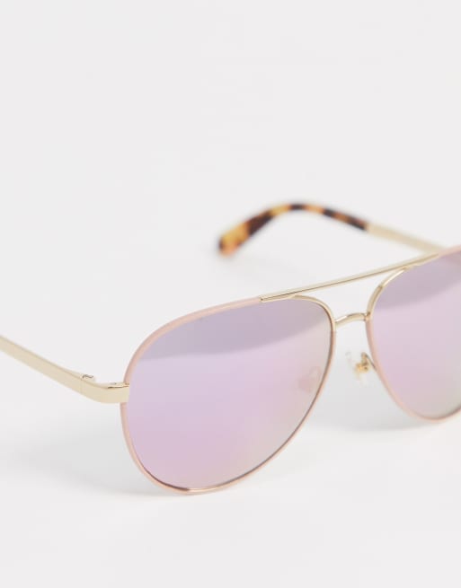 Kate Spade aviator sunglasses with tortoise shell tips | ASOS